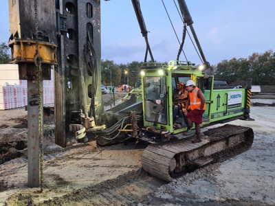 Start bouwfase circulaire gemeentewerf Roden