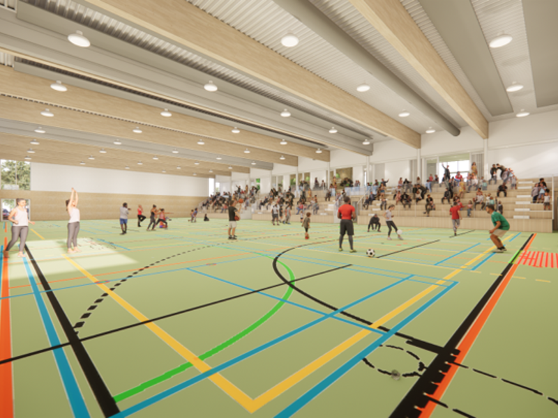 Voorlopig ontwerp sporthal De Koel (AGS Architects)