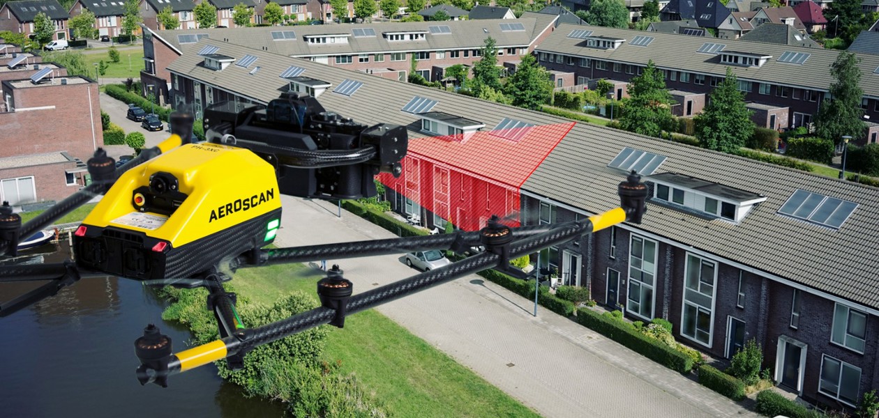 Aeroscan, partner van Bouwgroep Dijkstra Draisma, beleeft landelijke primeur met onderzoek naar vastgoed inspecties met drones in gebouwde omgeving