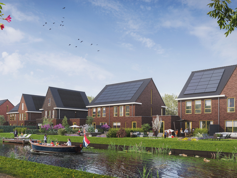 Impressie van de nieuwbouwwijk De Klamp in Leeuwarden