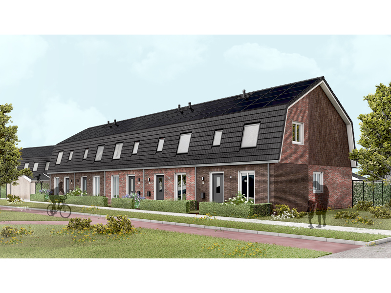 Impressie van de woningen die in Leeuwarden gebouwd worden.